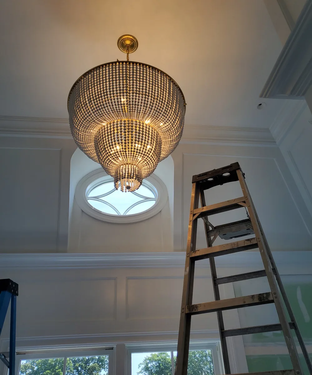 Decorative chandelier in an interior room